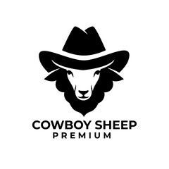 Black Sheep cowboy logo icon design illustration