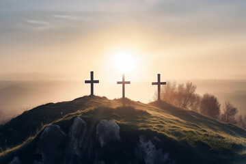 cross at sunset