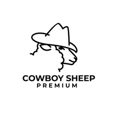 Black Sheep cowboy logo icon design illustration