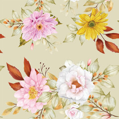 Fototapeta premium beautiful summer floral seamless pattern