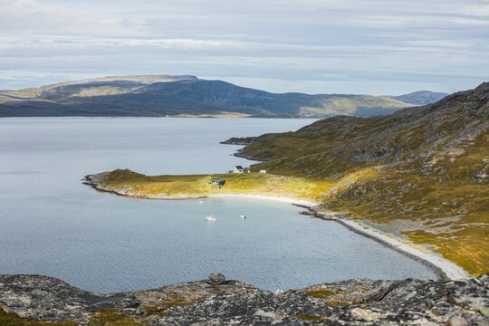 Beautiful shot of the seaside and coast in Nothern Norway