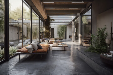 Obraz na płótnie Canvas AI High End Futuristic Interior Design for a Residential Home