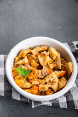 meat tripe food snack tasty offal meat meal on the table copy space food background rustic top view