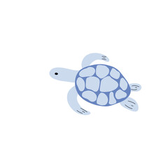 Obraz premium Turtle Character sea animal on deep background. Wild life illustration. Underwear world. Vector illustration.
