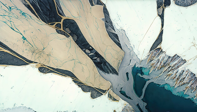 beautiful cracked kintsugi ice illustration, wallpaper anime style