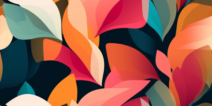 Beautiful abstract colourful tropical leaf seamless background. Generative ai