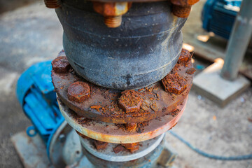 Rust damage paint and corrosion flange form the general attack on carbon steel flanges and bolt...