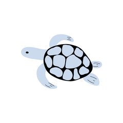 Obraz premium Turtle Character sea animal on deep background. Wild life illustration. Underwear world. Vector illustration.