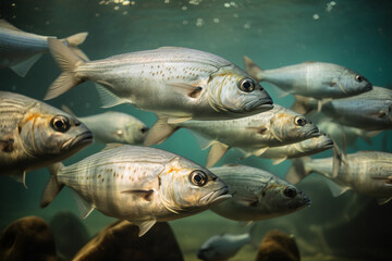 Some fishes. AI Generative.