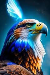 Obraz na płótnie Canvas eagle with blue fire