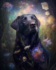 A cute Labrador Retriever with a fantastical twist