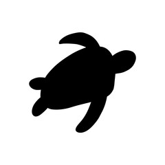 Turtle Character sea animal on deep background. Wild life illustration. Underwear world. Vector illustration.