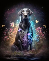 A cute Labrador Retriever with a fantastical twist