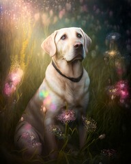 A cute Labrador Retriever with a fantastical twist