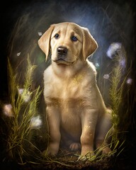 A cute Labrador Retriever with a fantastical twist