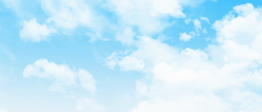 Beautiful Panoramic blue sky Background. Travel concept. Wide Angle Wallpaper or Web banner With Copy Space