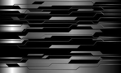 Abstract silver black cyber pattern desifn modern futuristic technology background vector