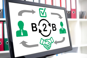 B2b concept on a computer screen