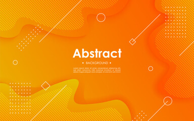 minimal orange abstract geometric fluid dynamic shape composition wavy background. eps10 vector