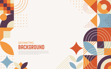 Abstract flat geometric background earth color tone style.