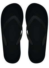 Black  flip flops. vector illustration