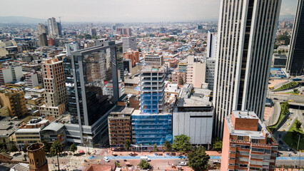 Centro de Bogotá, sector Torre Colpatria. Carrera 7 con calle 26 - 22 - obrazy, fototapety, plakaty