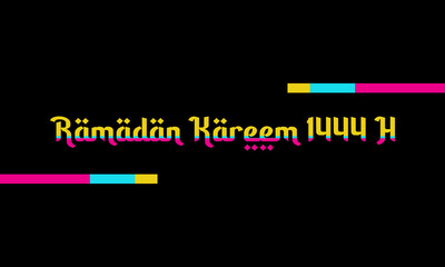 ramadan kareem lettering on a simple black background, with colorful blends