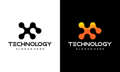 Fototapeta na wymiar letter symbol XF technology abstract logo