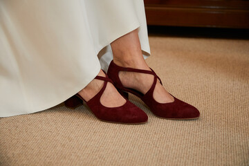 zapatos, vestir, vestido, glamour, rojo