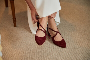 zapatos, vestir, vestido, glamour, rojo