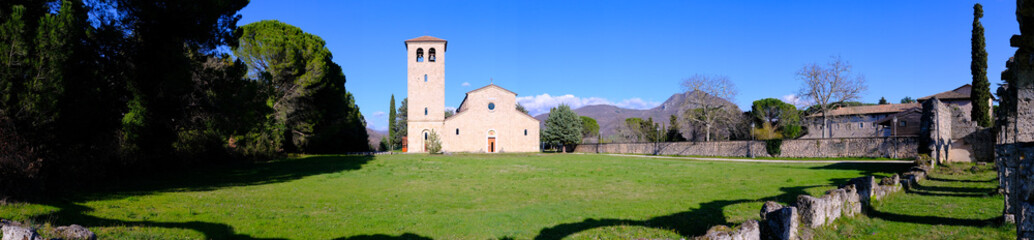 Fototapeta na wymiar Benedictine Monastery of San Vincenzo, Molise Italy, panoramic view