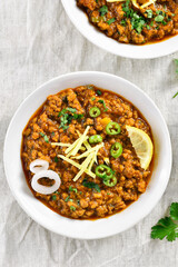 Keema curry in bowl