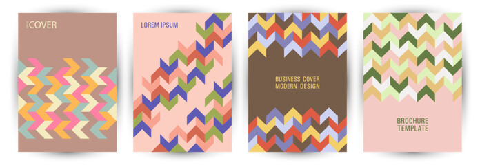 Annual report cover page mokup set A4 design. Memphis style premium pamphlet mockup set Eps10. Tile