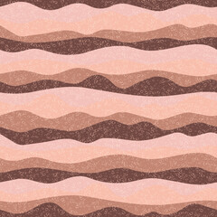 Curve multicolor wave stripes flow vector seamless pattern.