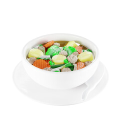 Model 3D Clear Soup with Bean Curd and Minced Pork 03
