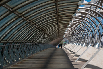 optical effect on a vanishing point bridge