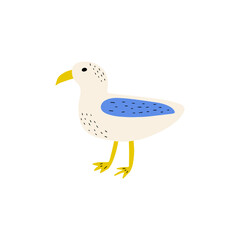 Seagull. Atlantic seabird. Marine Animal Vector illustration on white background.