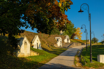 Traditional wine cellars in Tolcsva, Great Plain, North Hungary