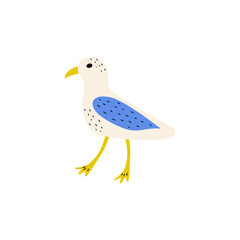Seagull. Atlantic seabird. Marine Animal Vector illustration on white background.