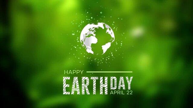 Fantastic particle background with plant growing for mother earth day