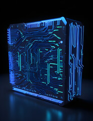 AI Künstliche Intelligenz ein blau leuchtender Chip