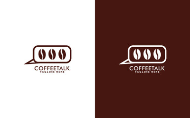 Coffee Talk logo design template, Vector coffee logo for coffee shop and and any business related to coffee.