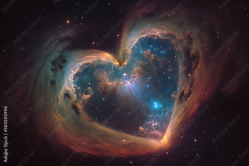 Wall mural a mesmerizing and enchanting image of a heart-shaped constellation, suspended in the dark void of sp