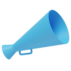 Bullhourn or Megaphone 3d rendering for announcement concept. Promotion or communication concept.