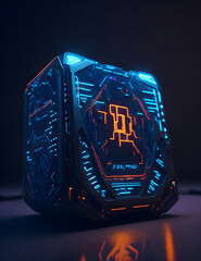 AI Künstliche Intelligenz ein blau leuchtender Chip