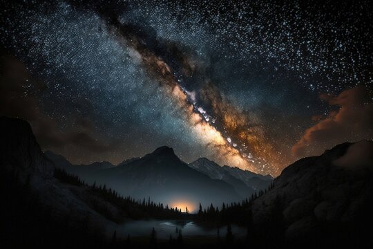 The Milky Way constellation is a stunning display of billions of stars and cosmic dust. Generated by AI