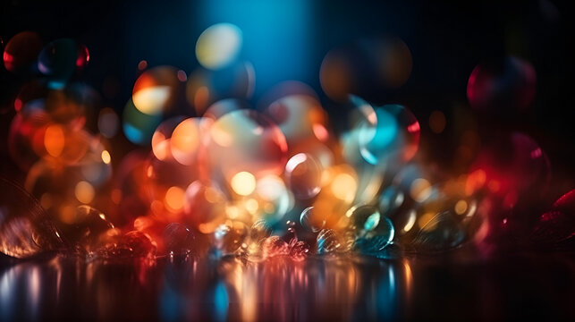 Blurred refraction light bubbles bokeh or organic flare overlay effect