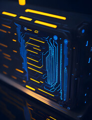 AI Künstliche Intelligenz ein blau leuchtender Chip