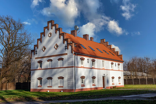 Palace in Krobielowice, Krieblowitz, outdoor.  Lower Silesia. Poland