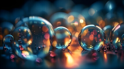 Blurred refraction light bubbles bokeh or organic flare overlay effect